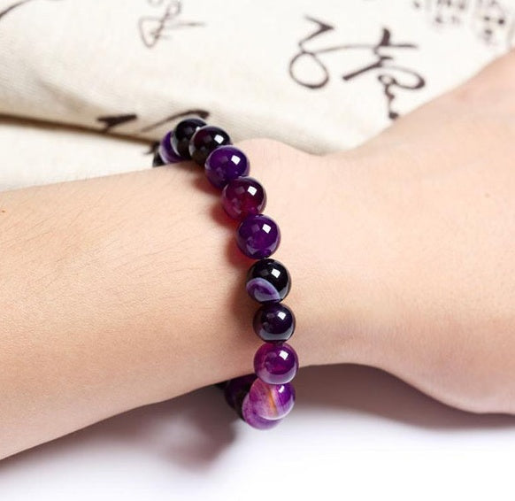 Bracelet En Pierre Naturelle Violet Pour Femme - WildSteam Wellness