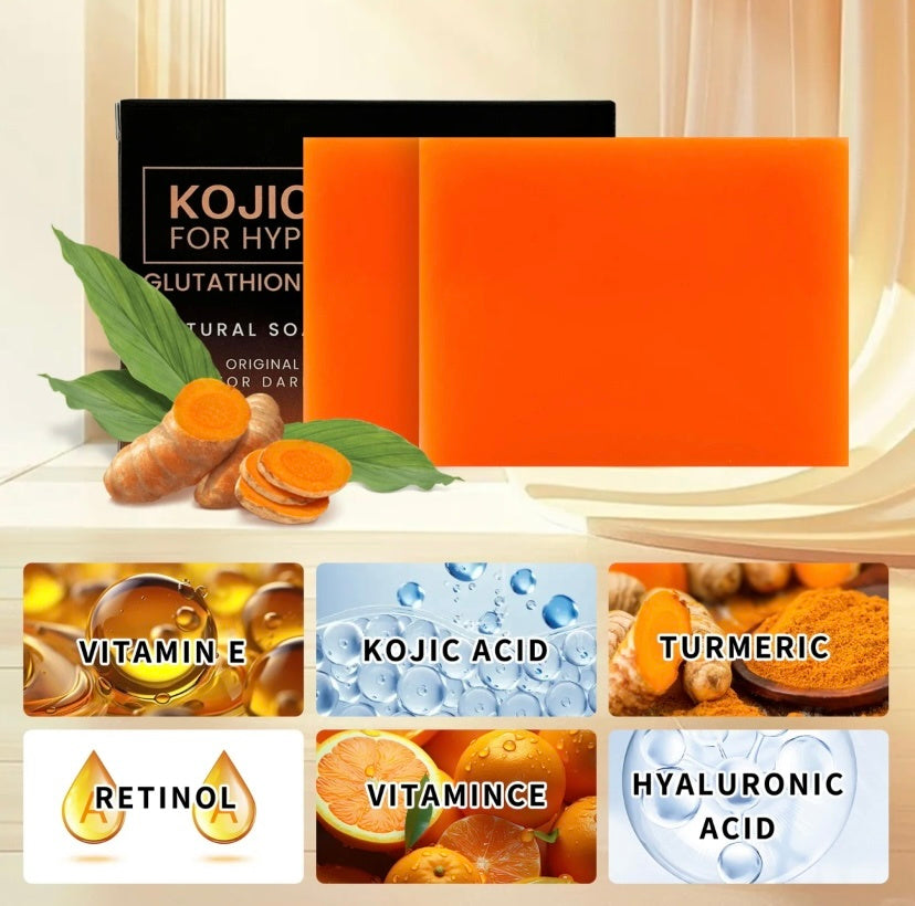 GlowFusion™ Kojic & Turmeric Soap – Brighten, Smooth & Restore - WildSteam Wellness