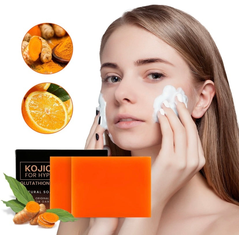 GlowFusion™ Kojic & Turmeric Soap – Brighten, Smooth & Restore - WildSteam Wellness