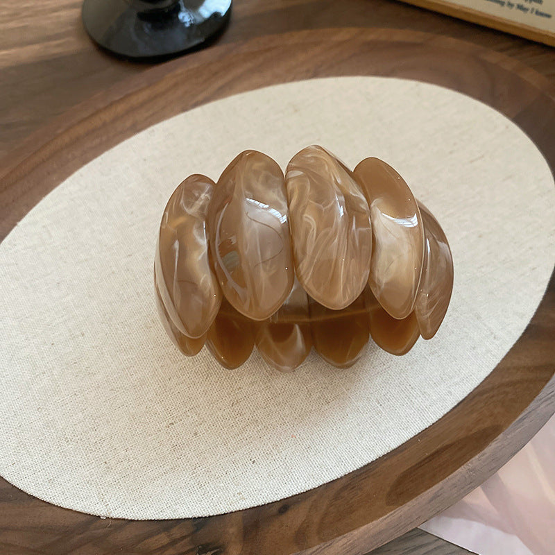 Blooming Oval Acrylic Stretch Bracelet Niche Unique Design - WildSteam Wellness