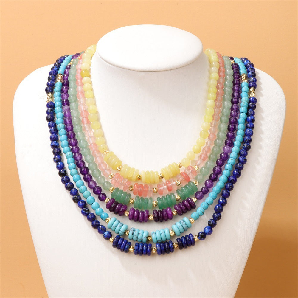 Modern Radiance – Geometric Crystal Clavicle Necklac - WildSteam Wellness