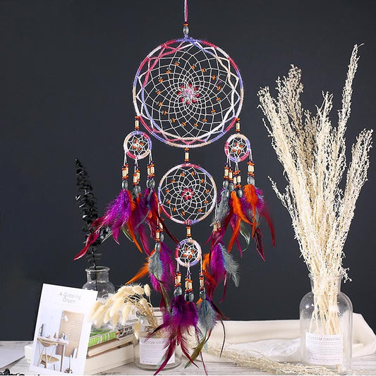 Nordic Feather Dreamcatcher – Handcrafted Harmony for Your Home - WildSteam Wellness
