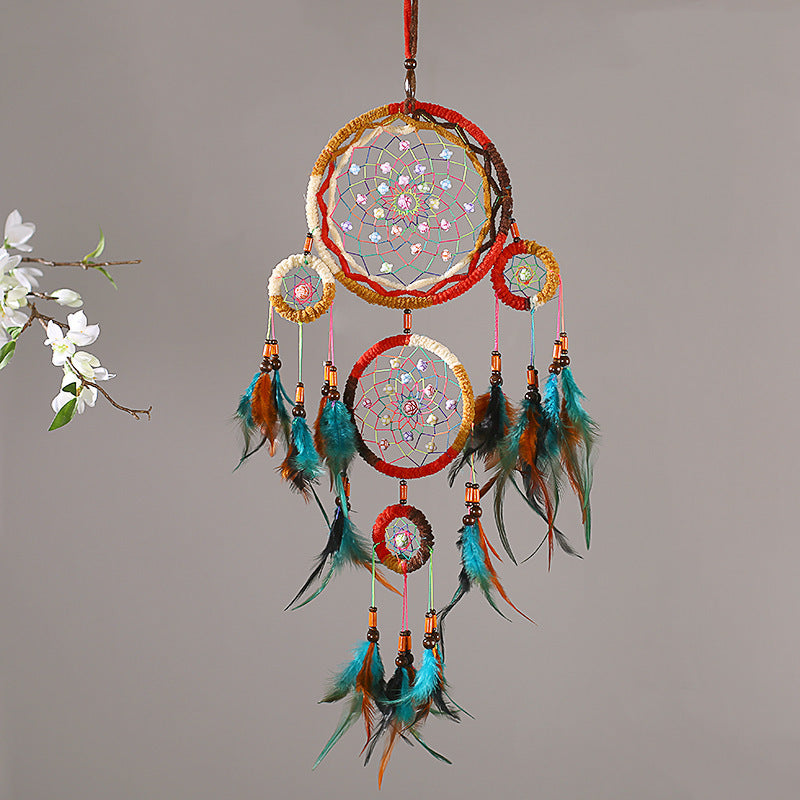 Nordic Feather Dreamcatcher – Handcrafted Harmony for Your Home - WildSteam Wellness
