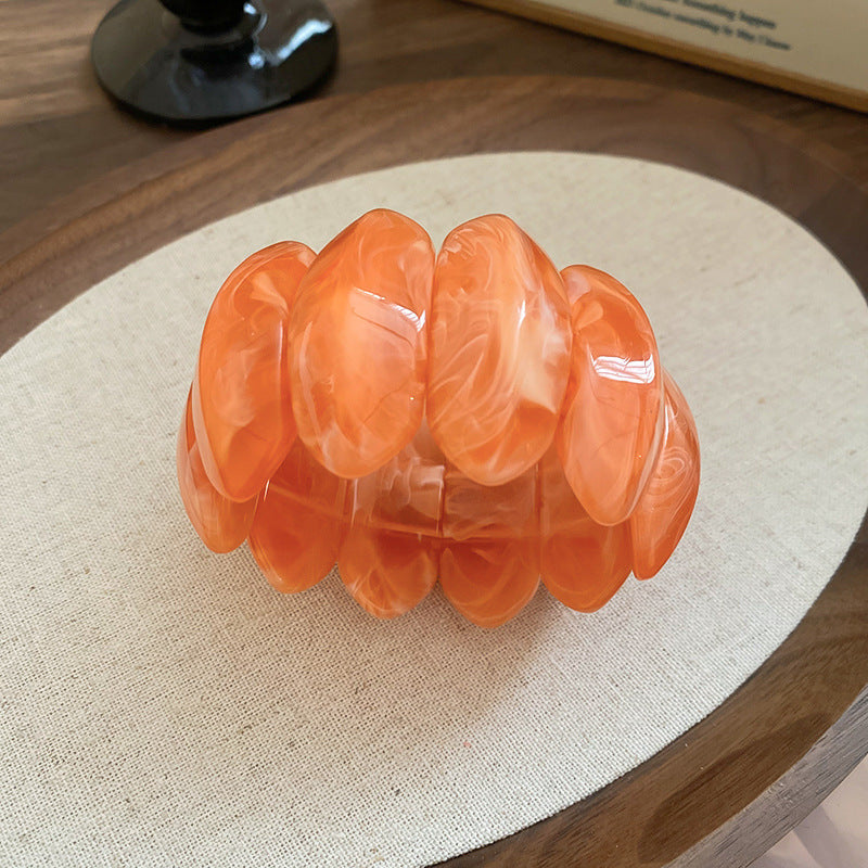 Blooming Oval Acrylic Stretch Bracelet Niche Unique Design - WildSteam Wellness