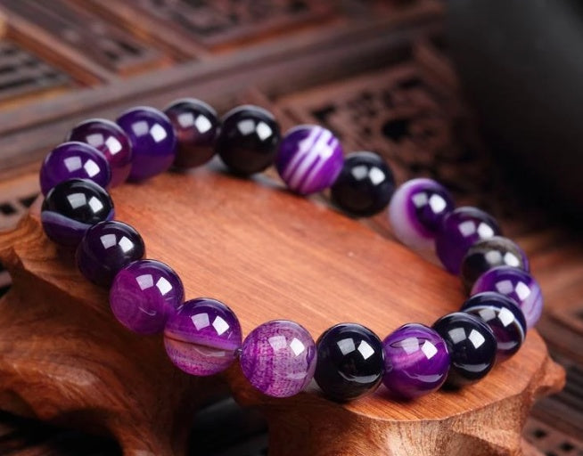 Bracelet En Pierre Naturelle Violet Pour Femme - WildSteam Wellness