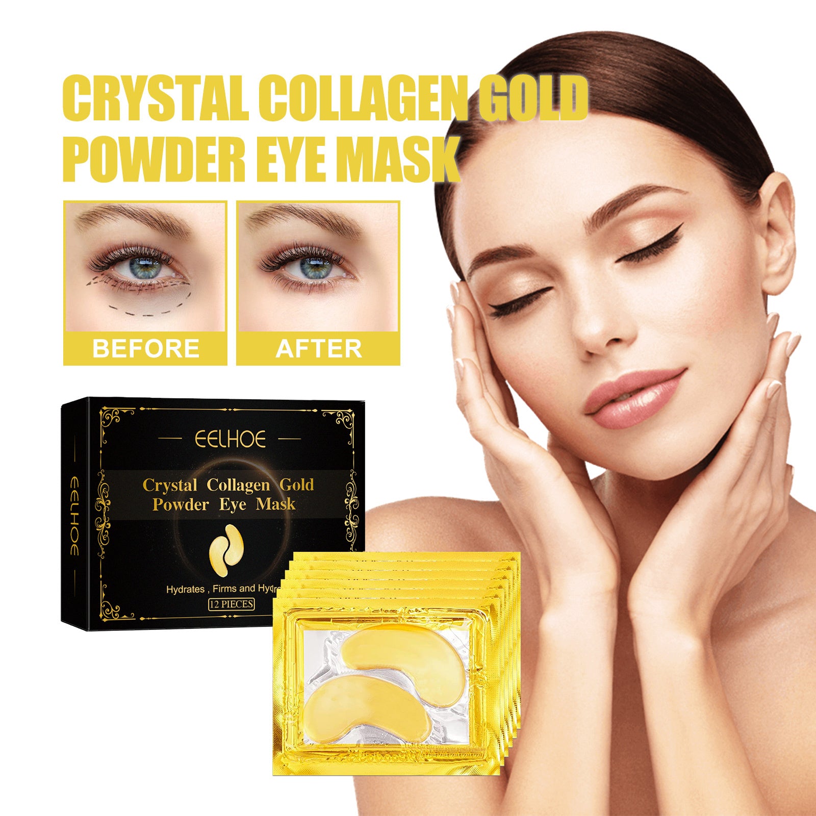 LumiGold™ Collagen Eye Mask – Brighten, Smooth &amp; Rejuvenate Tired Eyes - WildSteam Wellness
