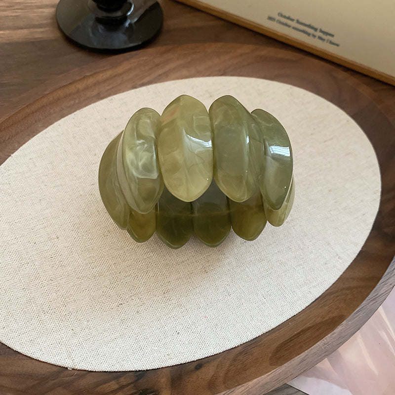 Blooming Oval Acrylic Stretch Bracelet Niche Unique Design - WildSteam Wellness