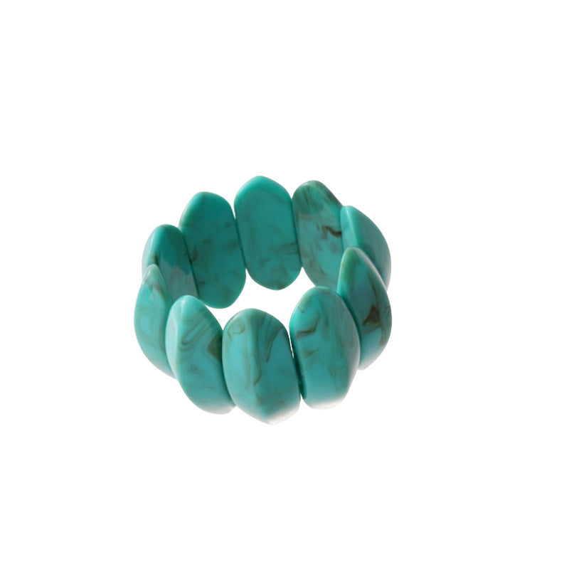 Blooming Oval Acrylic Stretch Bracelet Niche Unique Design - WildSteam Wellness