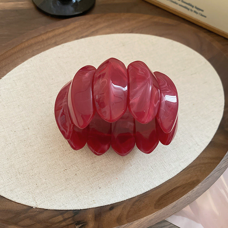 Blooming Oval Acrylic Stretch Bracelet Niche Unique Design - WildSteam Wellness