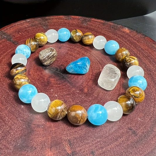 Versatile Tiger Eye Stone Men's Beaded Bracelet - WildSteam Wellness