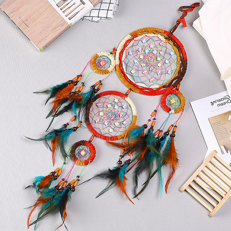 Nordic Feather Dreamcatcher – Handcrafted Harmony for Your Home - WildSteam Wellness