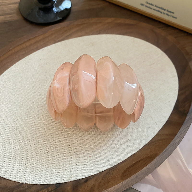 Blooming Oval Acrylic Stretch Bracelet Niche Unique Design - WildSteam Wellness