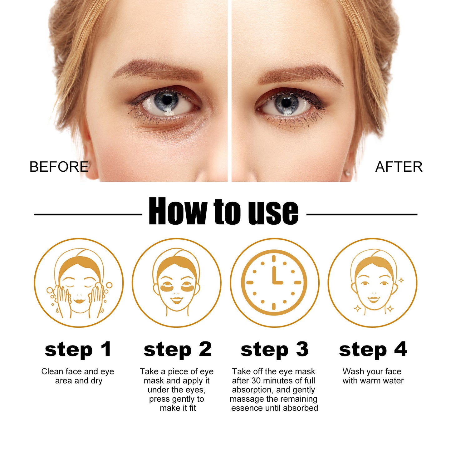 LumiGold™ Collagen Eye Mask – Brighten, Smooth &amp; Rejuvenate Tired Eyes - WildSteam Wellness